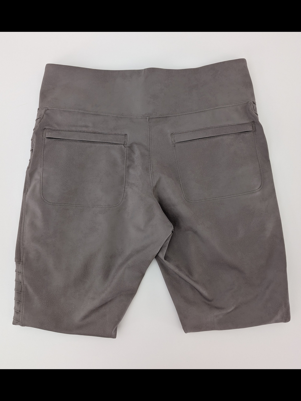 Athleta Delancey Gleam Leggings Bluff Gray Back Pockets Ankle Zip Casual L - Picture 4 of 10
